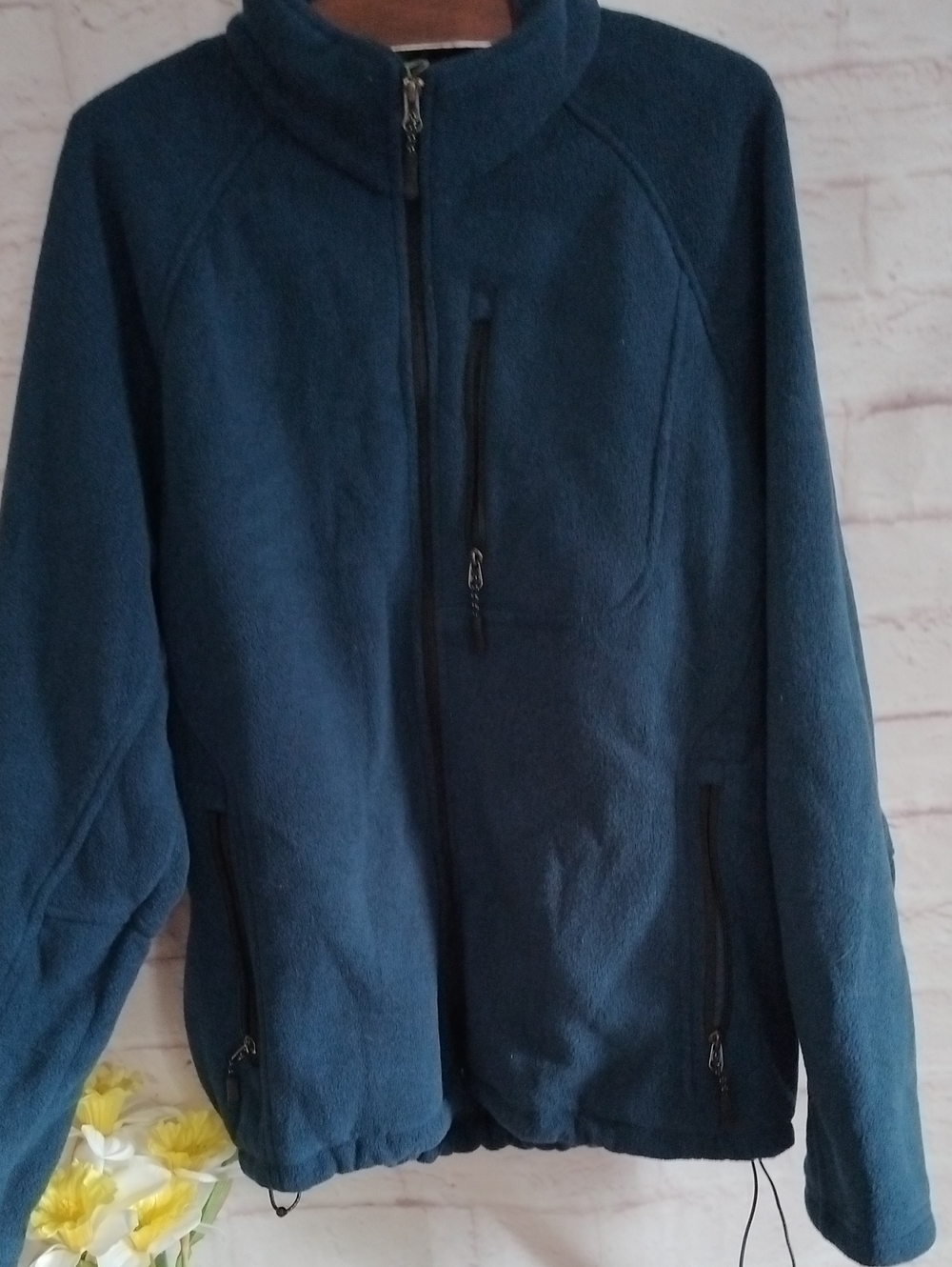 Athletech Men's Dark Blue Full-Zip Performance Fleece Jacket